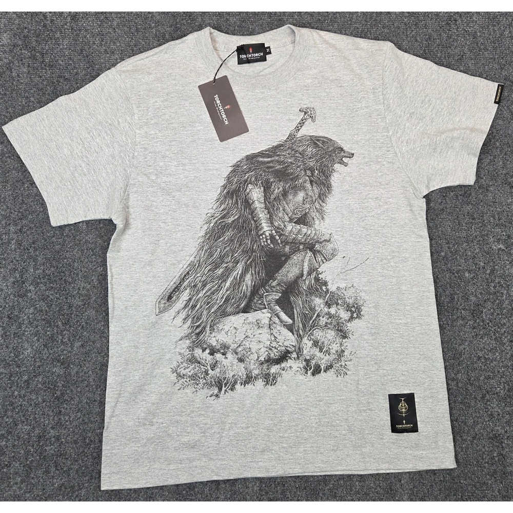 NEW TorchTorch Blaidd Elden Ring Tee Shirt Mens Medium Heather Gray - Picture 2 of 6